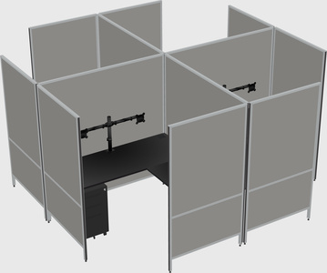 Modern modular quad l-shaped panel system