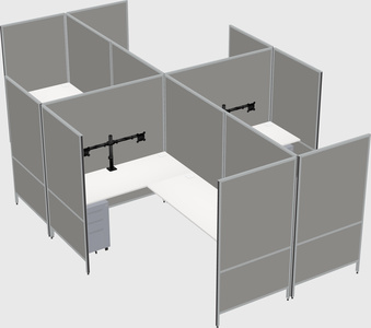Modern modular quad l-shaped panel system