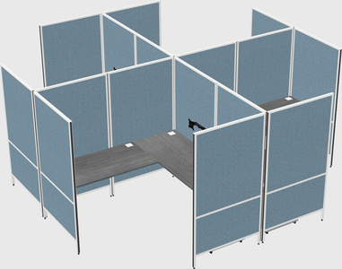 Modern modular quad l-shaped panel system
