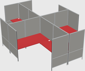 Modern modular quad l-shaped panel system