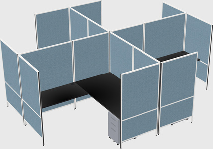 Modern modular quad l-shaped panel system