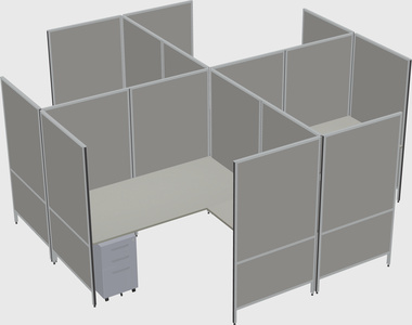 Modern modular quad l-shaped panel system