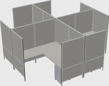 Modern modular quad l-shaped panel system