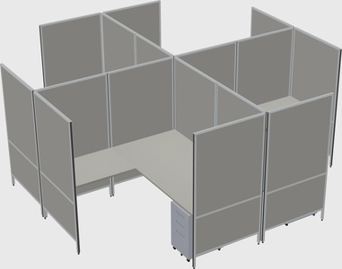 Modern modular quad l-shaped panel system