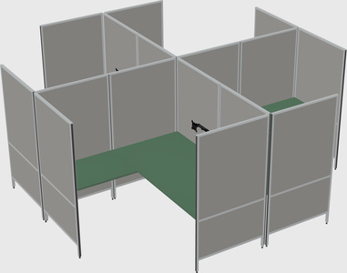 Modern modular quad l-shaped panel system
