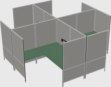 Modern modular quad l-shaped panel system