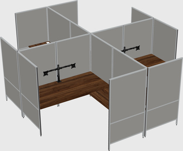Modern modular quad l-shaped panel system