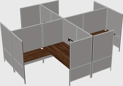 Modern modular quad l-shaped panel system