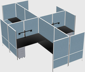 Modern modular quad l-shaped panel system