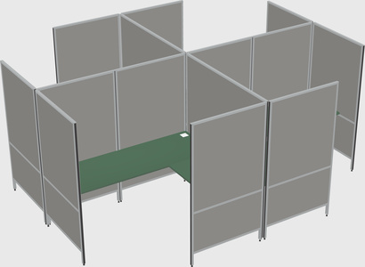Modern modular quad l-shaped panel system