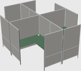 Modern modular quad l-shaped panel system