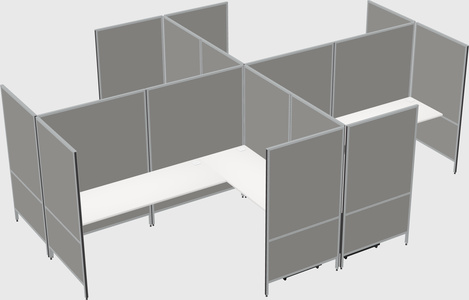 Modern modular quad l-shaped panel system