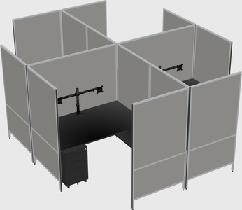 Modern modular quad l-shaped panel system