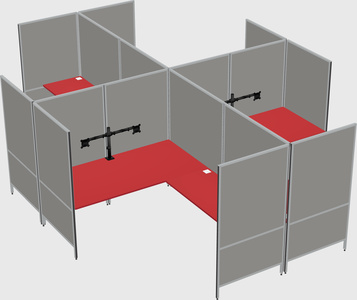Modern modular quad l-shaped panel system