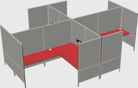 Modern modular quad l-shaped panel system