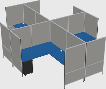 Modern modular quad l-shaped panel system
