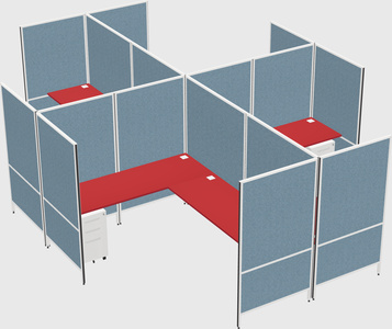 Modern modular quad l-shaped panel system