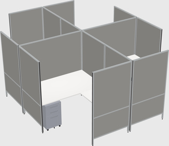 Modern modular quad l-shaped panel system