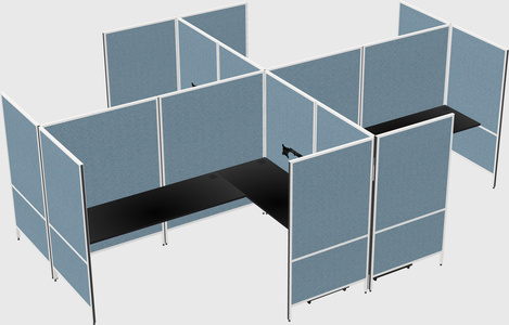 Modern modular quad l-shaped panel system