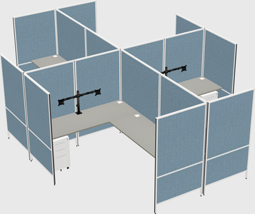 Modern modular quad l-shaped panel system