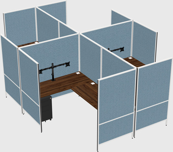 Modern modular quad l-shaped panel system