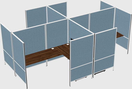 Modern modular quad l-shaped panel system
