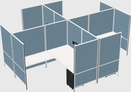 Modern modular quad l-shaped panel system