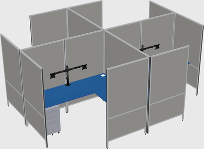 Modern modular quad l-shaped panel system