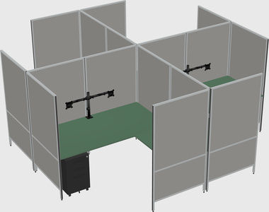 Modern modular quad l-shaped panel system