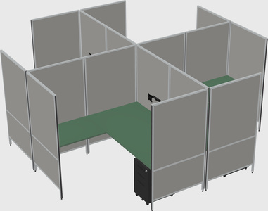 Modern modular quad l-shaped panel system
