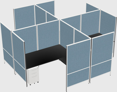 Modern modular quad l-shaped panel system