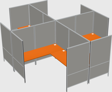 Modern modular quad l-shaped panel system