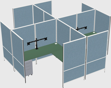 Modern modular quad l-shaped panel system