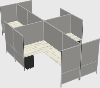 Modern modular quad l-shaped panel system