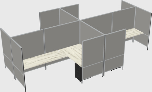 Modern modular quad l-shaped panel system