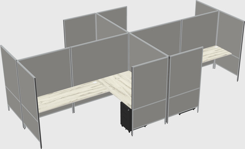 Modern modular quad l-shaped panel system