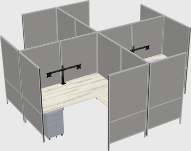 Modern modular quad l-shaped panel system
