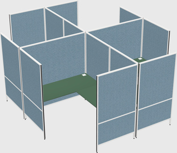 Modern modular quad l-shaped panel system