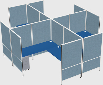 Modern modular quad l-shaped panel system