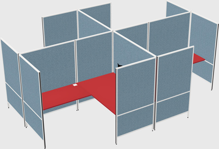 Modern modular quad l-shaped panel system