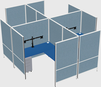 Modern modular quad l-shaped panel system