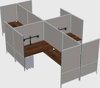 Modern modular quad l-shaped panel system