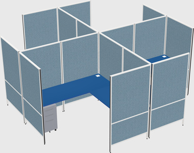 Modern modular quad l-shaped panel system