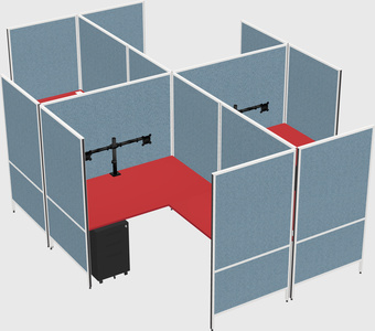 Modern modular quad l-shaped panel system