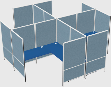 Modern modular quad l-shaped panel system