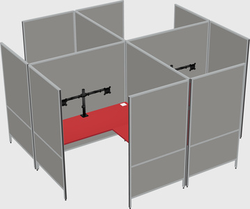 Modern modular quad l-shaped panel system