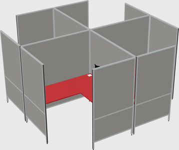 Modern modular quad l-shaped panel system