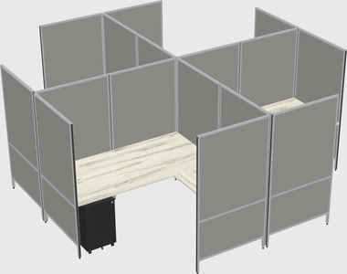 Modern modular quad l-shaped panel system