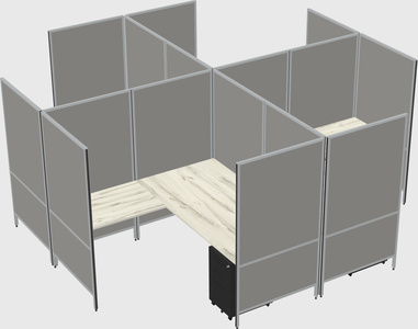 Modern modular quad l-shaped panel system