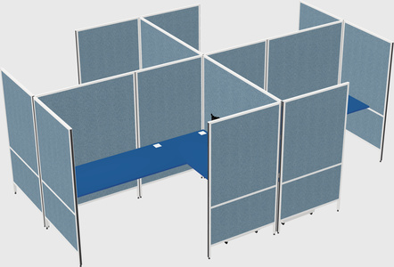 Modern modular quad l-shaped panel system